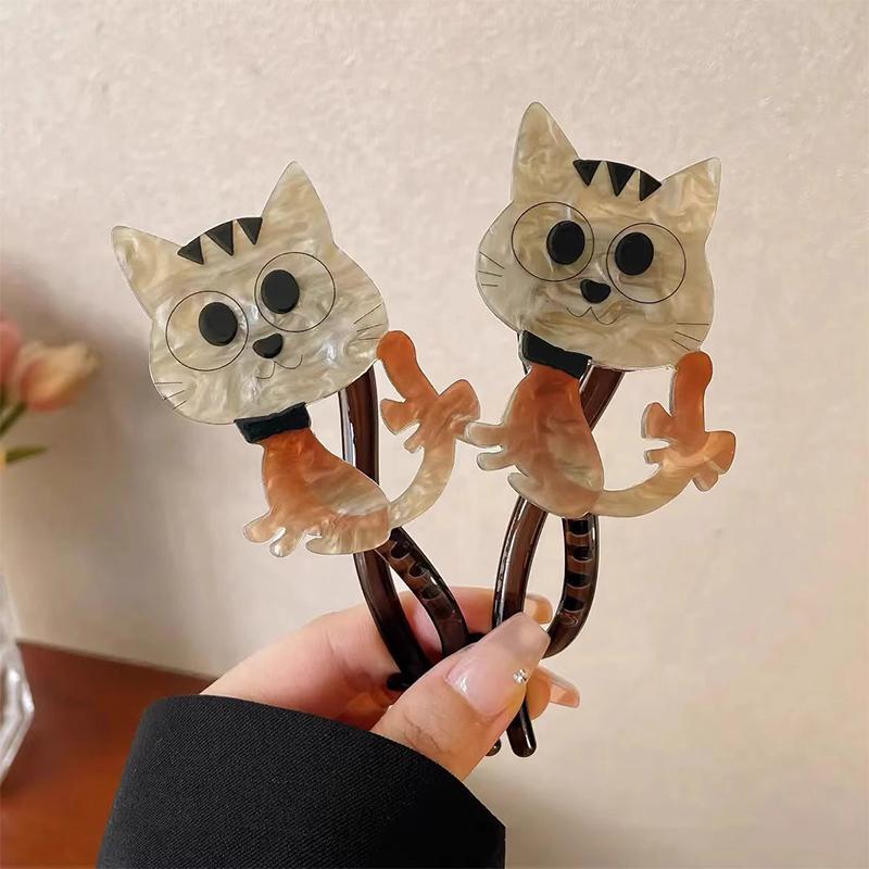 Flower Beaded Straight Hair Clip Women Twist Hair Clip Shark Clip Back Of Head Hair Accessories