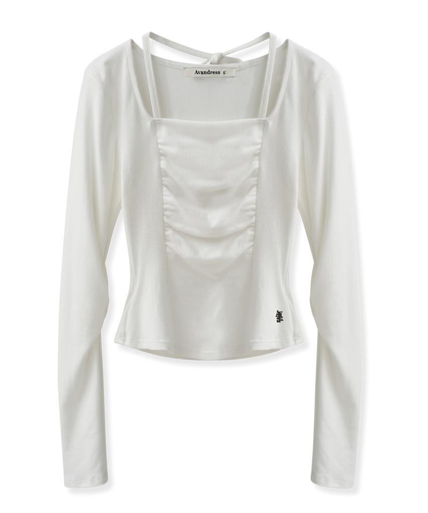 AVANDRESS Weds Shirring Halter Tee_4Col