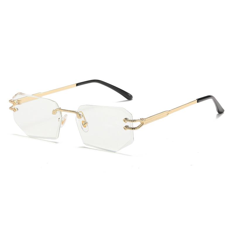 6066 Serpentine Metal Personalized Trimmed Sunglasses, Rimless Glasses, Street Sunglasses