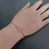 Interlocking Hearts High-End Women's Bracelet - Creative, Simple, Hollow Heart Design