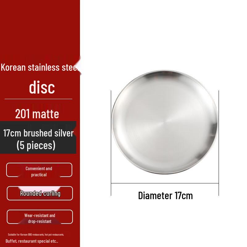 FATTBAO Korean Stainless Steel Round Plate