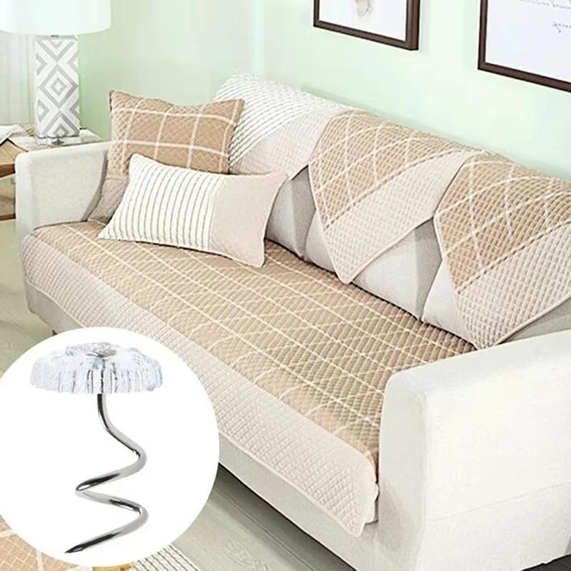 50 de bucăți Twist Pins ComforterTwist Nails Ace spirale transparente din oțel inoxidabil Pânză pentru canapea de pat Cearșafuri cu cataramă fixă ​​Utile NonCove