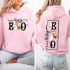 Retro Halloween Women Hoodies Hooded Sweatshirt Hey Boo Ghost Pumpkin Spider Graphic Sweatshirts Spooky Season Holiday Hoodies