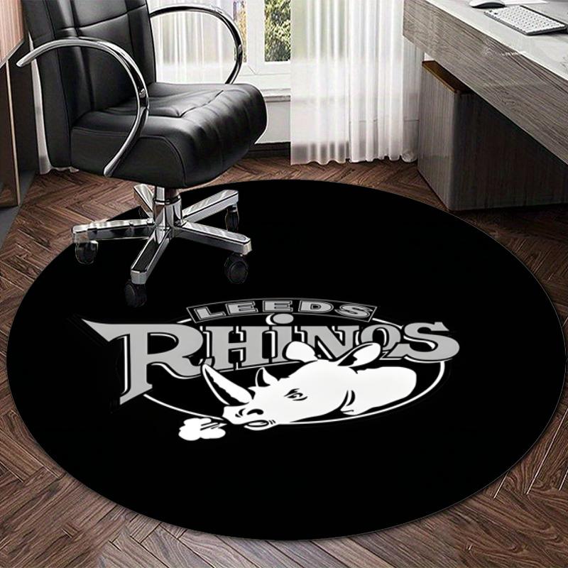 Personalized Leeds Rhinos Round Chair Office Rug - Perfect for Mat, Office Chair & More - Ideal Gift for Birthdays and Holidays