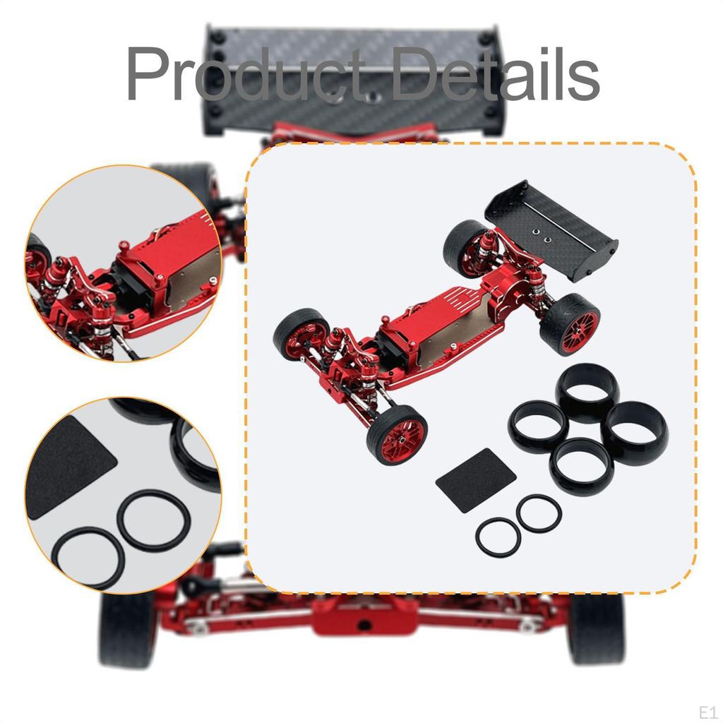 Car Body Chassis Frame Kit Carbon Fiber Replacement Aluminum Sturdy for 1:24 DIY Accs