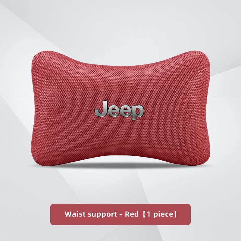 Car Headrest Breathable Ice Silk Neck Pillow Lumbar Back Cushion For Jeep Grand Cherokee Wrangler JK Gladiator Compass Renegade