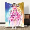 Süßer Cartoon L-LoliRock Wurf Weiche Flanelldecke Warm Knie Hautfreundlich Überwurf für Sofa Büro Bett Reisen Winter Übergröße