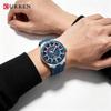 CURREN Men's Quartz Watch Fashion Date Display Luminous Waterproof Silicone Strap Sports Wristwatch