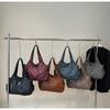 Women Retro Soft Leather Tote Bag Large Capacity Shoulder Handbag Vintage Multi-Pocket Work Shopping Crossdbody Bags