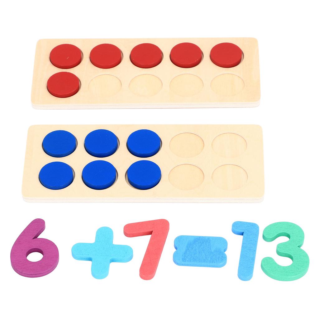 Ten Frames Board Counting Peg Multi Functional Wooden Addition Subtraction Math Peg for Home School