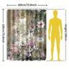 Elegant Floral Shower Curtain with a Lush Garden of Pink and Purple Flowers, Perfect for Adding a Touch of Nature-Inspired