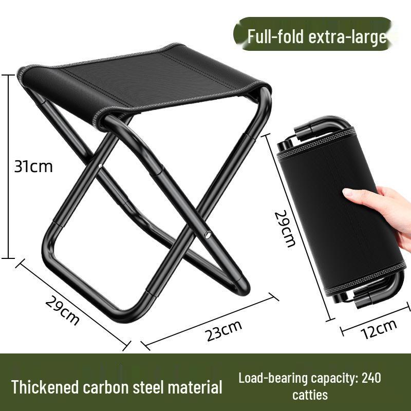 Portable Outdoor Folding Stool for Travel, Camping, Fishing, and Queueing.