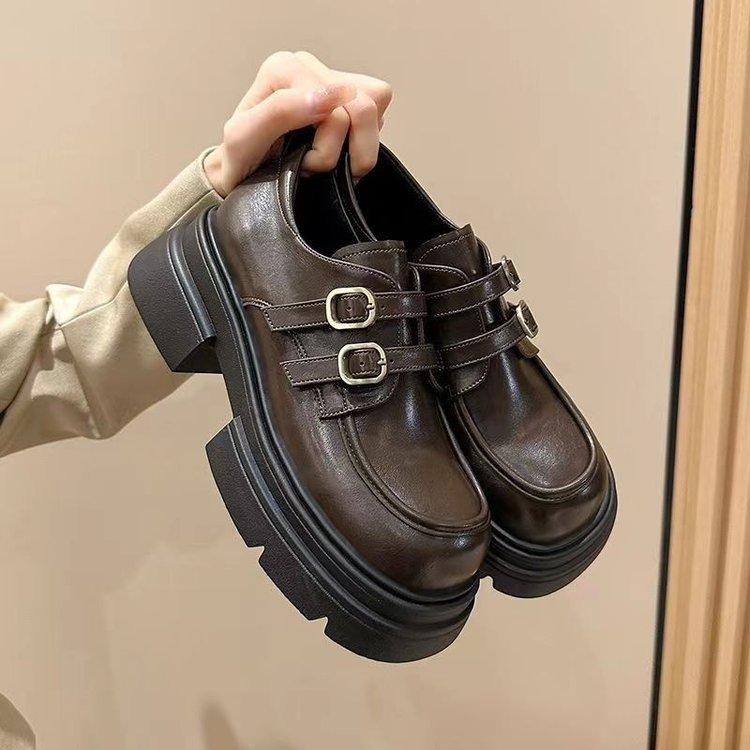 Small leather shoes women's autumn new comfortable and versatile platform shoes