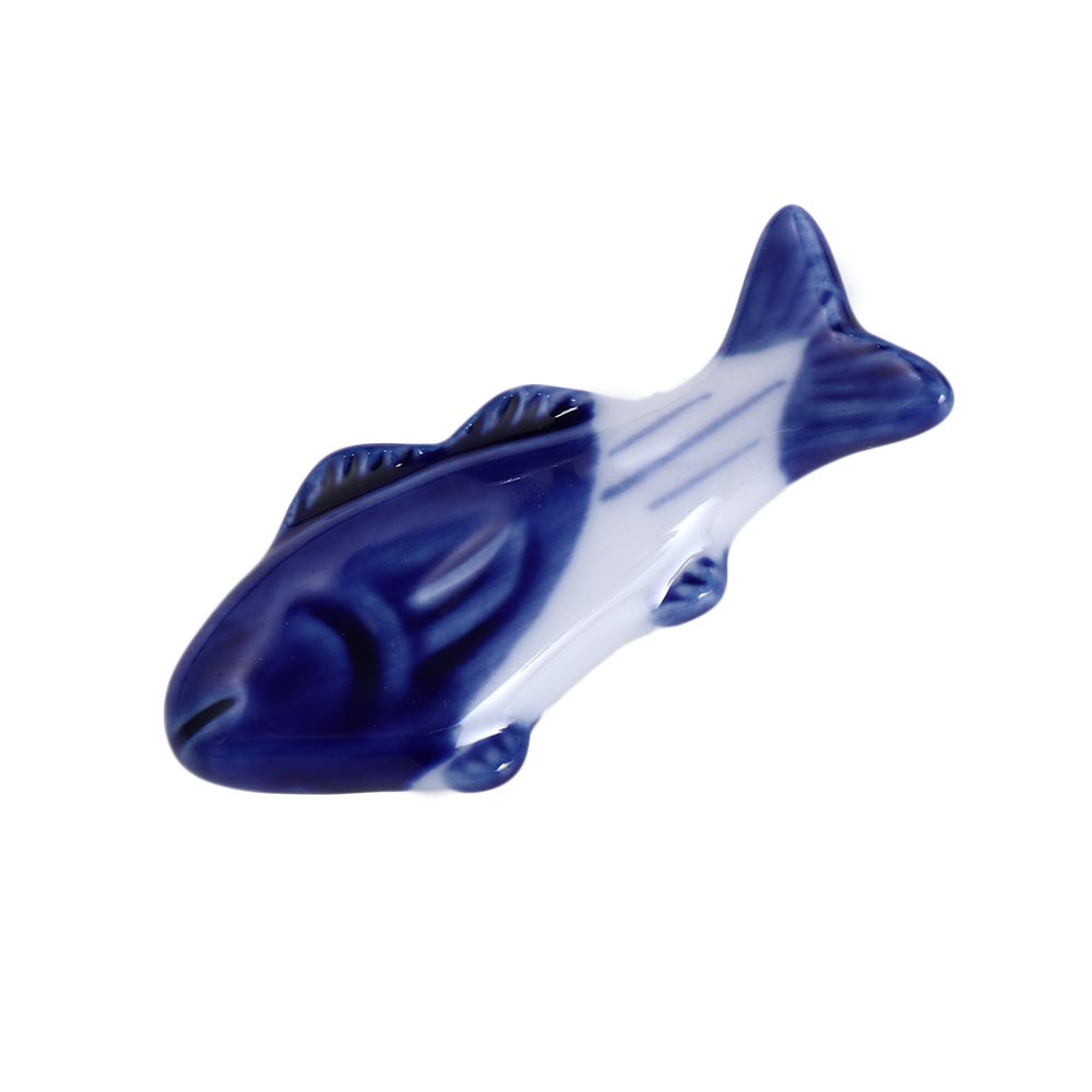 

Kitchen Hotel Chinese Style Ceramic Fish Shaped Spoon Fork Chopsticks Holder Tableware Rack Chopstick Rest Dinnerware Stand синий