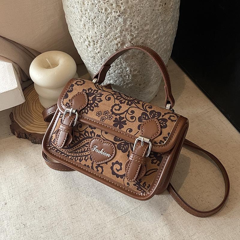 Simple and fashionable printed bags New trendy casual bags Textured winter small bags Crossbody bags Niche women's bags