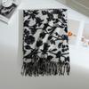 European and American imitation cashmere fringed printed scarf women's winter Korean version versatile temperament warm shawl couple scarf