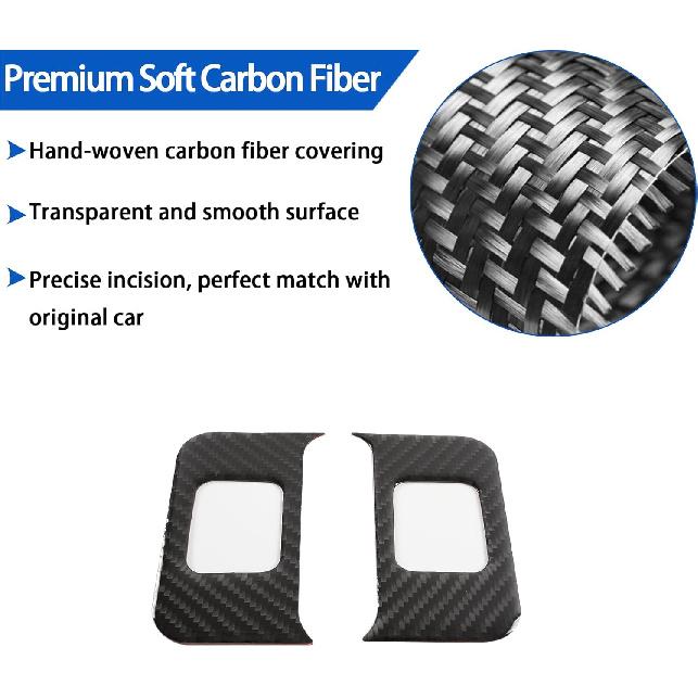Soft Carbon Fiber Rear Seat Heating Button Switch Trim Sticker Fit for Hummer H2 2003-2007, Car Rear Row Heating Button Panel Trim Cover Accessories,