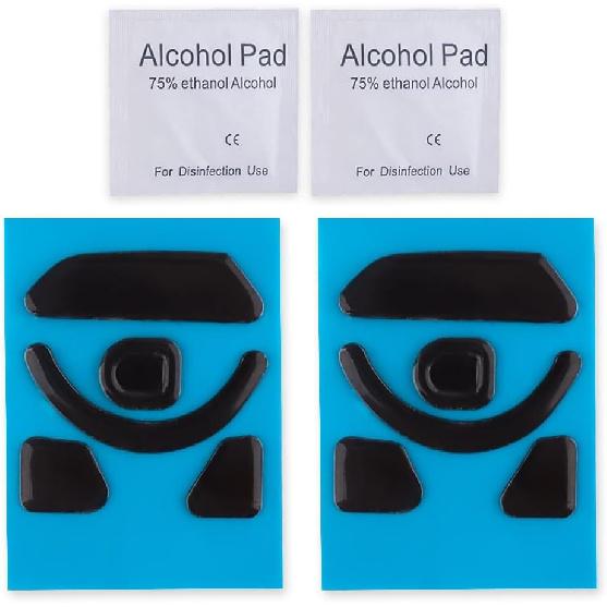 2 Sets Black Rounded Curved Edges Mouse Feet Pads Skates Compatible for Razer Basilisk V3 Pro Wireless Gaming Mouse