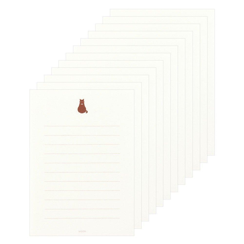 Midori Letter Black Cat Design with 86413006 Set, Stickers,