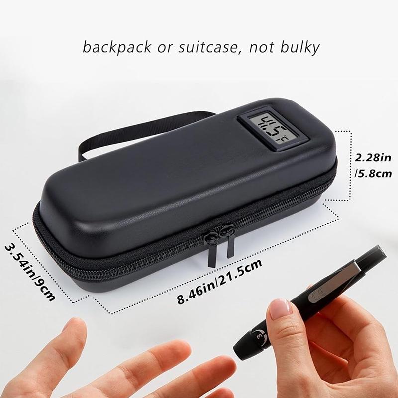 Insulin Kühler Reiseetui mit Temperaturanzeige - Gekühlte Medikamenten Kühltasche mit 1 TSA-zugelassenem Kühlakku
