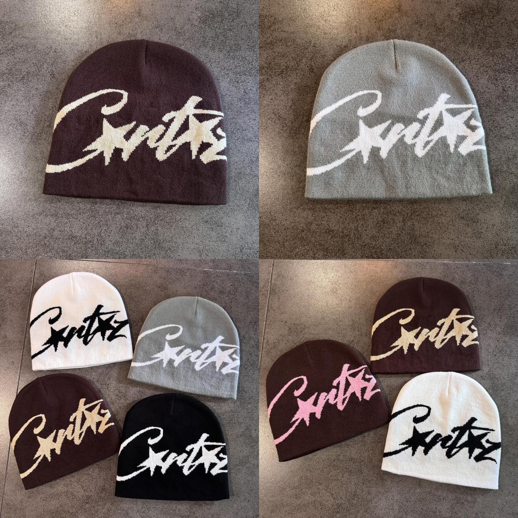American Streetwear Knit Hat With Star Pattern For Men Women Warm Winter Season
