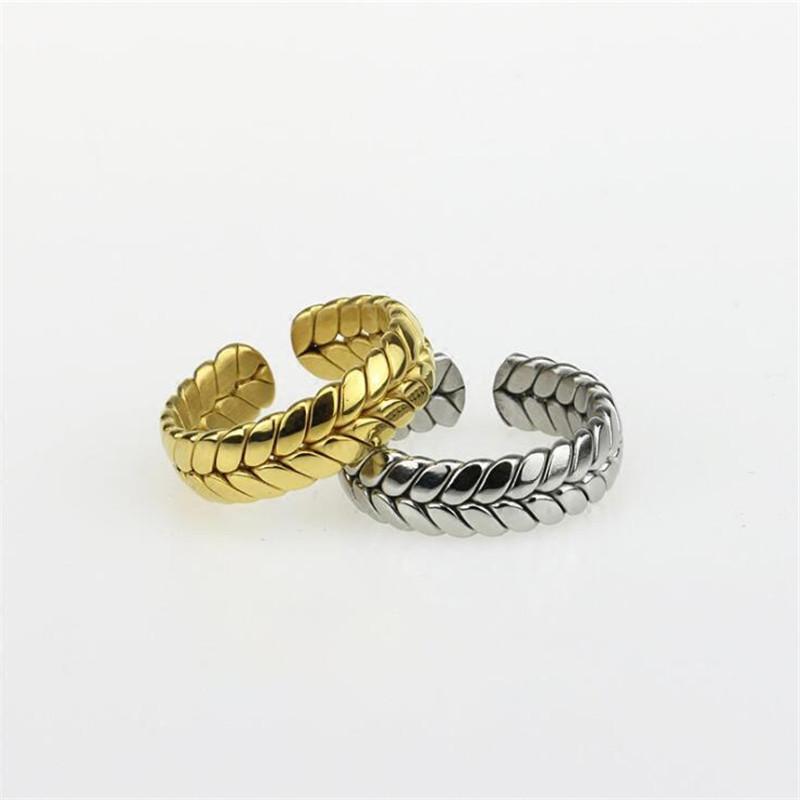 New Fashion Twist Couple Ins Two Colors 925 Sterling Silver Jewelry Woveb Trend Personality Creative Opening Rings TYB409