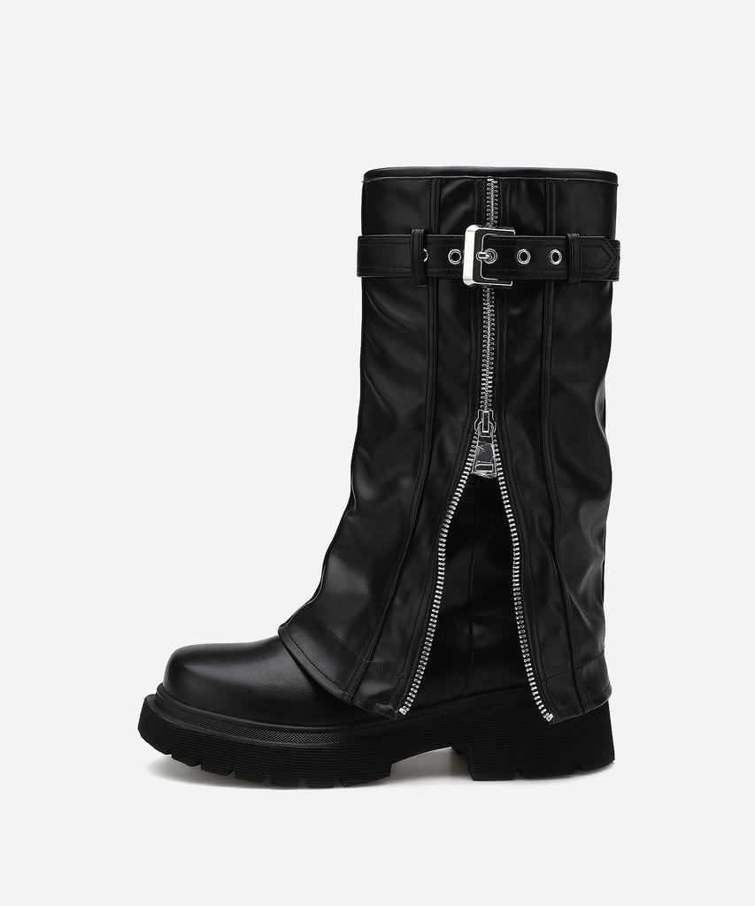 Salt And Chocolate Warmer Belted Mid-Calf Boots 412446004(4Cm/1Color)