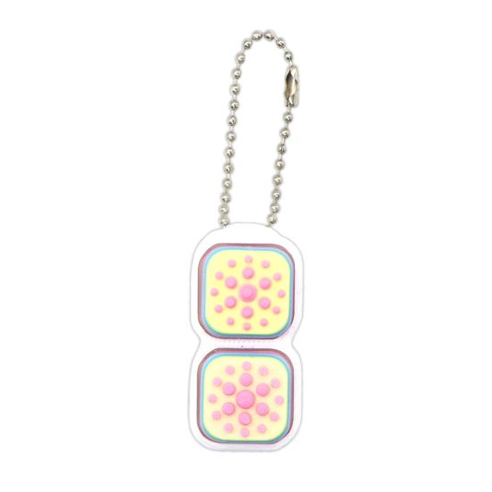 Keychain Pendant Colorful Macaron Buttons Key Chain with Hanging Chain Compact Portable Fidget Keychain A