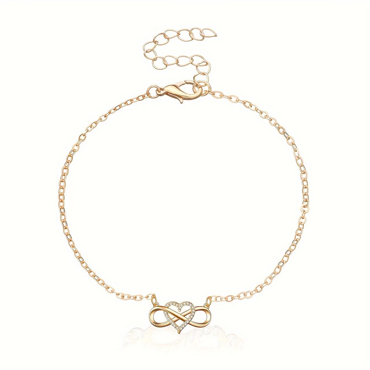 

A Women s Anklet, Fashionable Love Heart Infinity Wrap Anklet, Suitable for Daily Wear