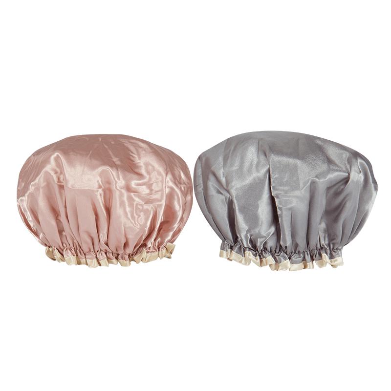 Ourunze Double-Layer Waterproof Shower Cap 2-Pack