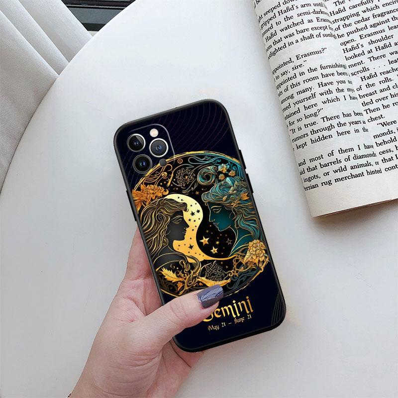 12 Constellation Card Phone Case for Samsung Galaxy Note 10 20 S23 S22 Ultra FE Plus M06 M15 M16 M35 M55