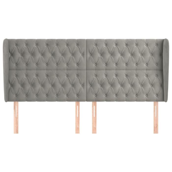 VidaXL Headboard with Ears Light Grey 183x23x118-128 Cm Velvet3118352