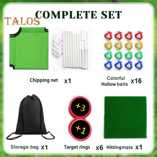Sada na hraní golfu na zahradě s 16 golfovými míčky, podložka na putting, ležérní domácí golfová hra na chipping pro dospělé a otce, venkovní a vnitřní