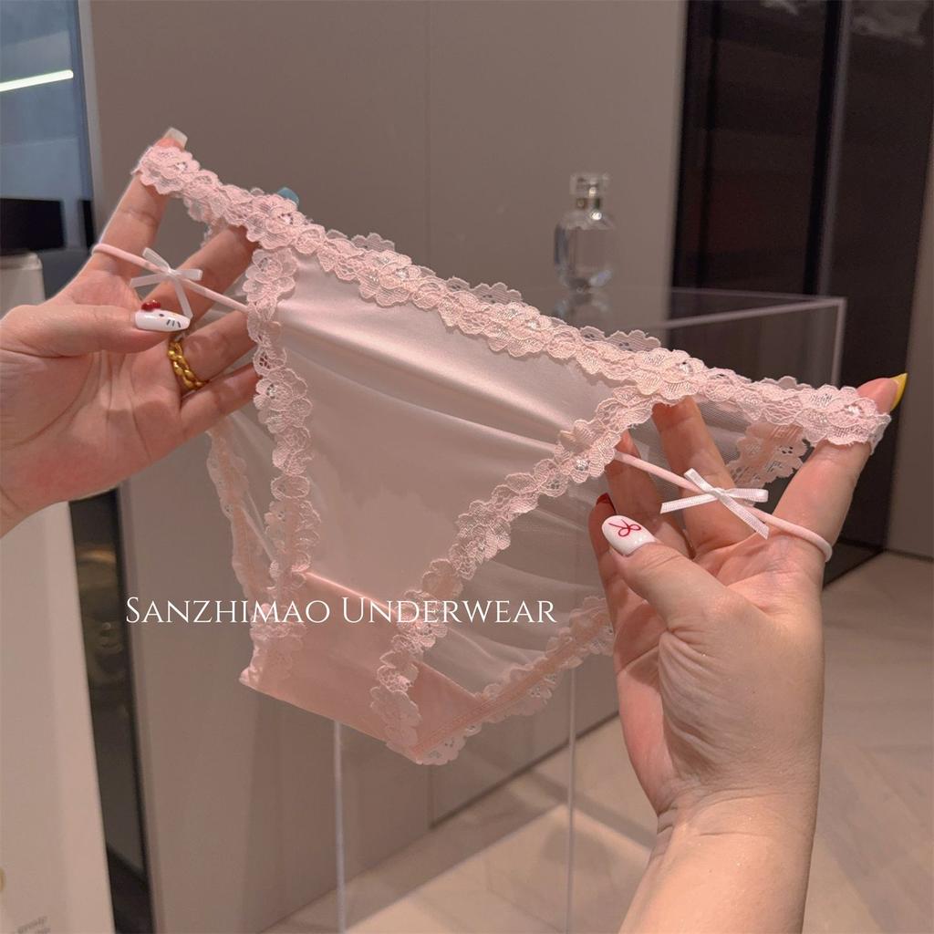תחתונים משולשים סקסיים דקים לקיץ, סגנון חדש, תחרה, רצון טהור, לבנות