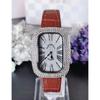 Women Quartz Watch Tonneau Oval Case Diamond Iced Out Reloj Roman Numerals Dial Luxury Clock Ladies Vintage Wristwatch