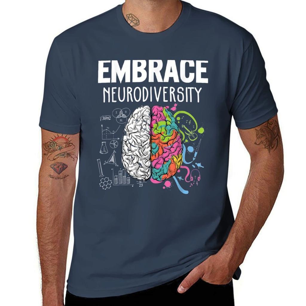 Embrace Neurodiversity Brain Gifts Tshirt Relaxed Fit Casual Short Sleeve Top