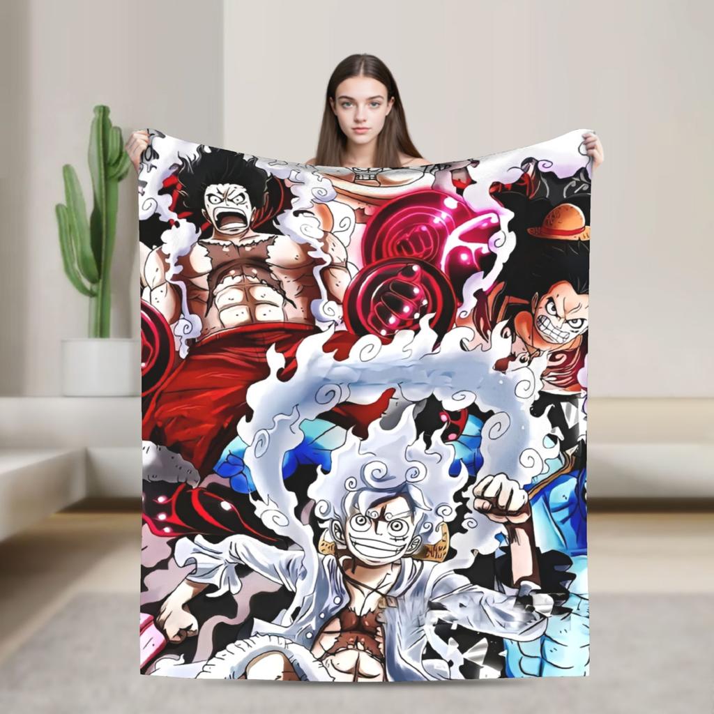 Luffy Blankets The Straw Hat Crew Flannel Awesome Warm Throw Blankets for Bed Sofa Decoration