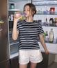 Leijiji Classic Label Striped T-Shirt (2 Colors)