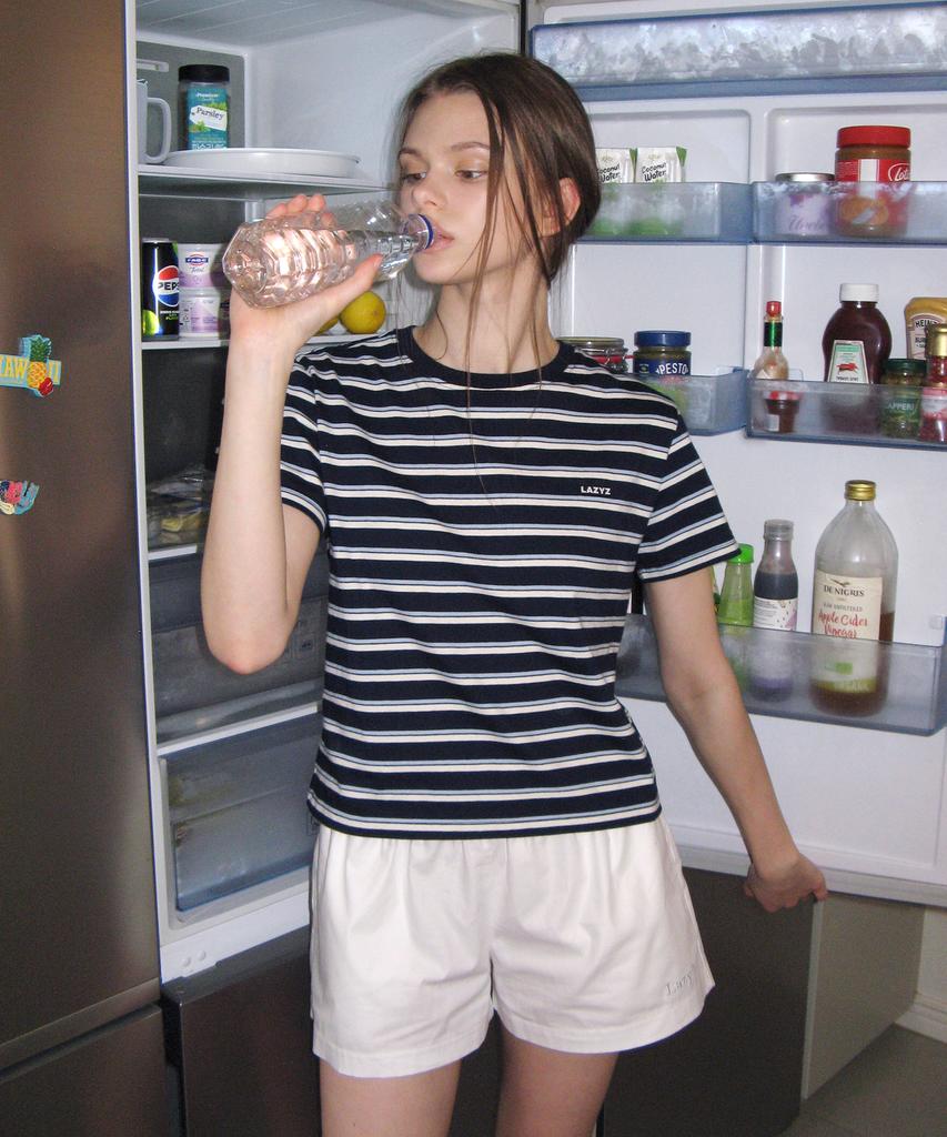 Leijiji Classic Label Striped T-Shirt (2 Colors)