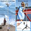 F15 Selfie Stick Tripod with Bluetooth Remote, 6-Section Extendable Pole, 360° Rotation, Fill Light Option, for Phone Vlog