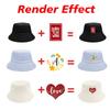 Customized Pattern Logo Text Fisherman's Hat Printed Material Comfortable Durable Fashionable Creative Trendy Bucket Hats