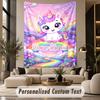 Unicorn (266) Theme Personalized Tapestry Custom Name Text Wall Hanging Tapestry Home Background Decoration