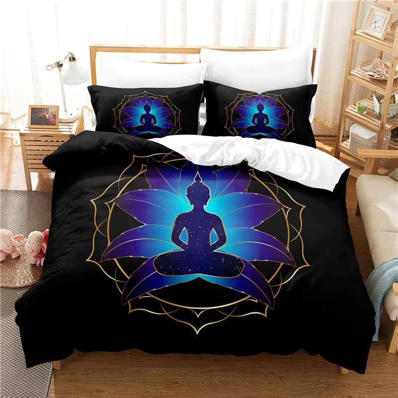Colorful Buddha Down Comforter Set Bedding Set 3-piece Duvet Cover Set
