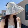 Floral lace bucket hat spring and summer retro versatile foldable pot hat Internet celebrity fashion show face small empty top hat children