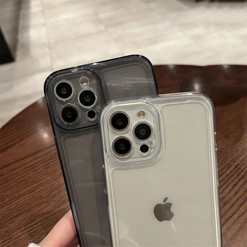 Anti-Knock Transparent Case for iPhone 15 14 Pro Max 13 12 11 X Xs Max XR 7 8 Plus SE 2020 2022 SE2 SE3 Soft Clear TPU Phone Back Cover Cases