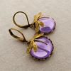 Retro European Mori pastoral earrings for women, imitation moonstone dragonfly earrings, round exquisite daily models