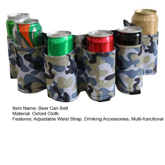 1/2Pcs Beer Belt Adjustable 6 Pack Beer Soda Can Holster Men Women Outdoor Camping Hiking Picnic Party Beer Bottle Holder Drinking Accessories
