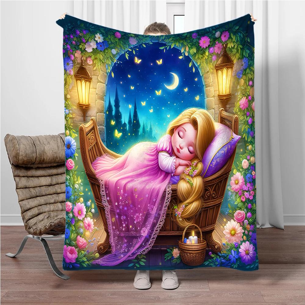 Cartoon Baby Princess Blanket Children Keep Warm Soft Blanket for Sofa Bed Cover Blanket Suitable for Birthday Souvenir Gifts