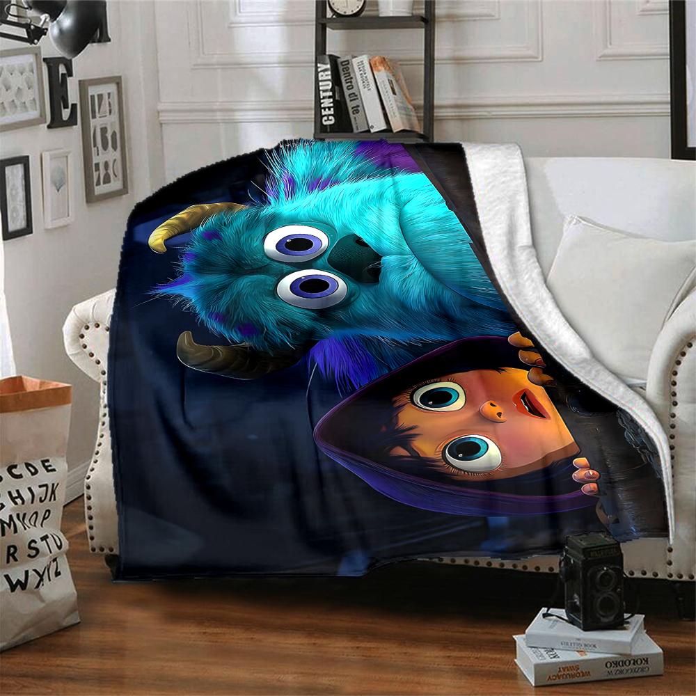 1Pc Monster Friend Flannel Fleece Blanket Soft Warm Throw Blanket for Sofa Bed Couch Home Decor Lightweight Travel Nap Blanket Xmas Gift K1587