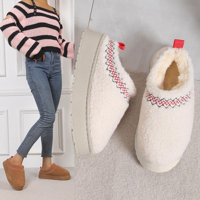 Women Snow Boots Luxury Brand New Slides Women Comfortable Ankle Boots Flats Platform Short Cotton Shoes Women Zapatos De Mujer